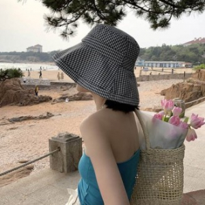 도트 무늬 패션 벙거지 모자 모자끈 패셔너블