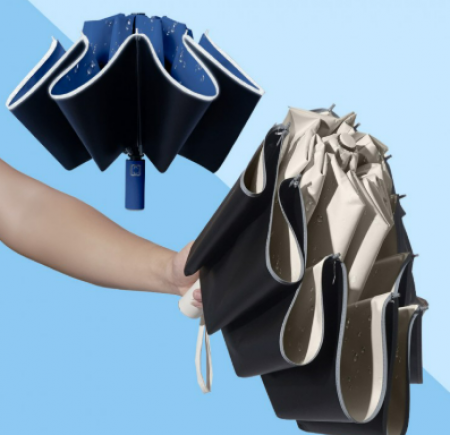 10k 튼튼 거꾸로 우산 자동 3단 양우산 자외선차단 암막 양우산 선물 심플 행사품 사은품 #2