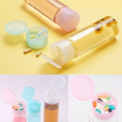 타임체크 알약보틀 트라이탄 500ml  반투명알약뚜껑 알약담는뚜껑