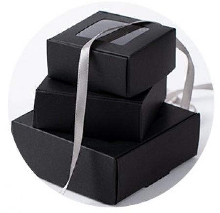 인기박스 투명창 선물상자 블랙, 가로6.5-9.5cm #3