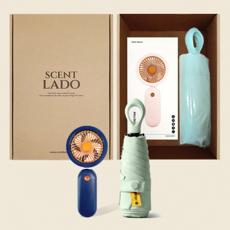 센트라도 미니넥밴드 선풍기+멀티고리 5단 양우산 세트 #4