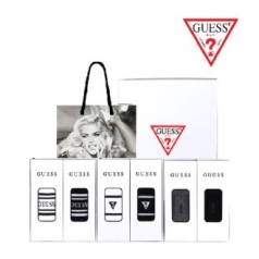 게스 남성 중목 양말 2족 세트 + 쇼핑백