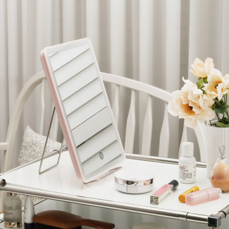 코비 SL6 LED 조명 메이크업 화장대 스탠드 탁상 거울 핑크 #3