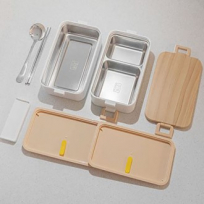 피크닉 트래블 우드핏 스텐 직장인 수험생 도시락통 전자레인지 사용가능