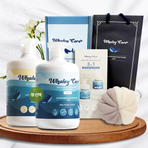 웨일리케어 올인원 바디워시 선물세트/샤워볼/전용 상하박스/전용 쇼핑백