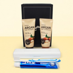 크리오 정품 치약칫솔세트 + 과일나라 아르간 샴푸+컨디셔너 + 종이케이스