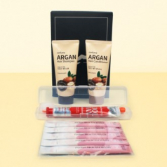 과일나라 아르간 샴푸+컨디셔너 + 크리오 쿨맥스 치약 + 크리오 미세모 칫솔 + 2080 가글 5개 + 휴대용치약칫솔케이스