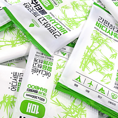 대나무 원단 바디 물티슈 일회용 샤워티슈 1매 #3