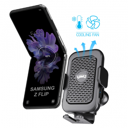 UM2 차량용 고속 무선충전 거치대 듀얼코일15W 오토센서 쿨링팬 집게형 걸이형 흡착식 CAR15Wnew #3