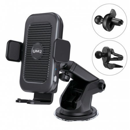 UM2 차량용 고속 무선충전 거치대 듀얼코일15W 오토센서 쿨링팬 집게형 걸이형 흡착식 CAR15Wnew #2