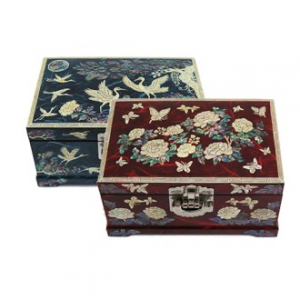 아름누리 한지무늬 2단 고급자개보석함