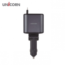 유니콘 4in1 릴타입 차량용 시거잭 멀티 고속충전기 LED 화면 빔프로젝션 CP-500D