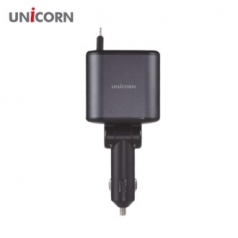 유니콘 4in1 릴타입 차량용 시거잭 멀티 고속충전기 LED 화면 빔프로젝션 CP-500D