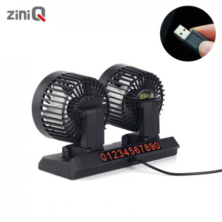 지니큐 차량용 5엽날개 360도 풍향조절 듀얼 선풍기 FC-250A #3
