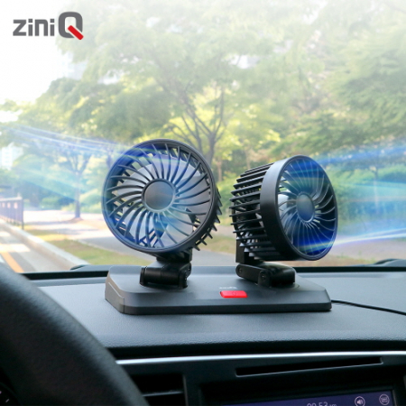 지니큐 차량용 5엽날개 360도 풍향조절 듀얼 선풍기 FC-250A #5
