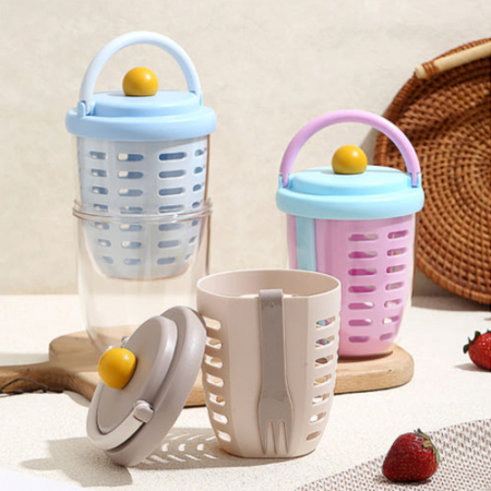 와이어 휴대용 과일컵 도시락통 밀프랩 샐러드통 후르츠팟 #3