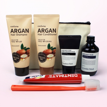 나드 클렌징폼+바디워시 + 과일나라 아르간 샴푸+컨디셔너 + 크리오 치약칫솔 + 에코파우치 #2