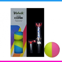 볼빅 비비드 콤비 3구 자석티세트 (3pc) 볼빅 반반 골프공 볼빅 골프공 3구 비비드 3구