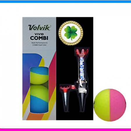 볼빅 비비드 콤비 3구 볼마커 자석티세트 (3pc) 볼빅 반반 골프공 볼빅 골프공 3구 비비드 3구 #2
