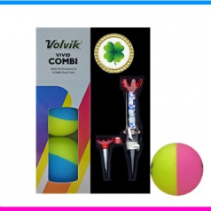 볼빅 비비드 콤비 3구 볼마커 자석티세트 (3pc) 볼빅 반반 골프공 볼빅 골프공 3구 비비드 3구