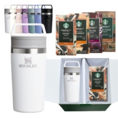 스탠리 카페투고 트래블머그 프로스트화이트 스타벅스 비아커피 선물세트