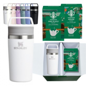 스탠리 카페투고 트래블머그 프로스트화이트 스타벅스 드립커피 선물세트