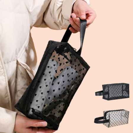 간편한 소지품 정리 휴대용 파우치 손잡이형 매쉬 #2