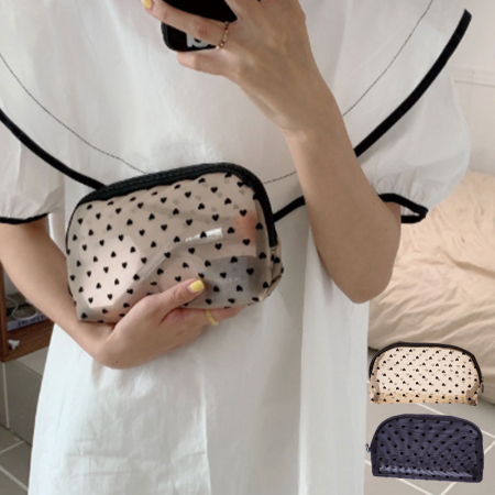 실용적인 매쉬 반원 곡선 파우치 여행용 소지품 수납 #2