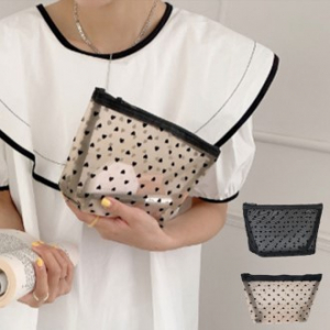 통기성 좋은 미들 사이즈 옆삼각 파우치 하트