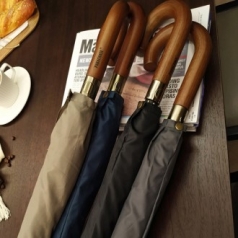 파라체이스 1111 원목 손잡이 곡자 이중캐노피 장우산