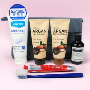 과일나라 아르간 샴푸+컨디셔너 + 바세린 클렌징폼 + 나드(NARD) 바디워시 + 크리오 치약칫솔 + 여행용파우치