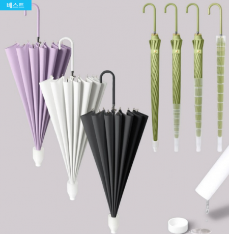 튼튼한 16K 물받이 우산 장우산 빅사이즈 고급 자바라우산 캡커버 빗물커버 빗물받이 선물 행사 #2