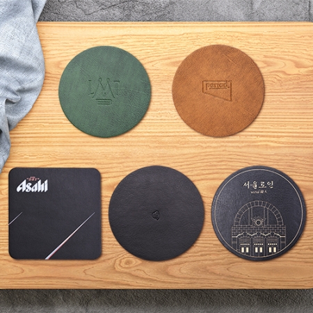 고급 인조가죽 코스터(컵받침) #3