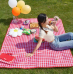 작은이미지: 화사한 체크 돗자리 피크닉매트 사계절 캠핑 휴대용 방수  여행 등산 한강 캠핑 중형 대형 특대형 #2