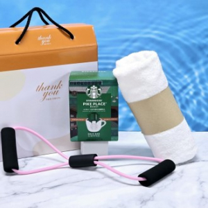 스타벅스 드립백 커피 5P+ 스트레칭 근력밴드 송월 타올세트