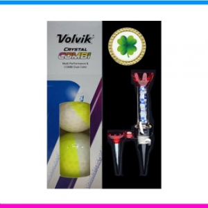 볼빅 크리스탈 콤비 3구 볼마커 자석티세트 (3pc) 볼빅 반반 골프공 크리스탈 골프공