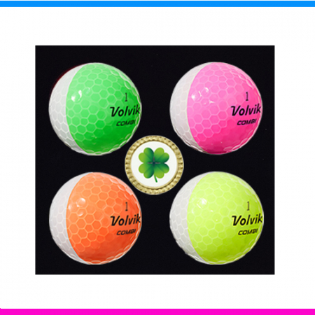 볼빅 크리스탈 콤비 4구 볼마커 세트 (3pc) 볼빅 반반 골프공 크리스탈 골프공 #2