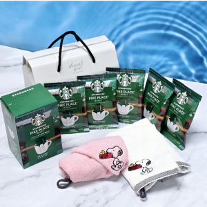 스타벅스 드립백 커피 5p+ 송월 스누피 수건세트