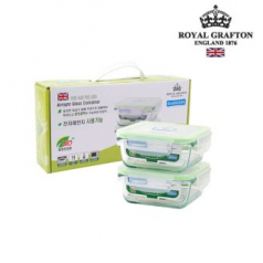 로얄그래프톤 글라스쿡 정사각 (350ml*2), 원형 (500ml*2), 정사각 (600ml*2)