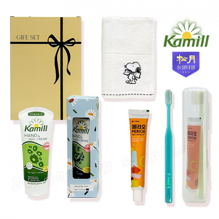 카밀핸드크림100ml선물세트 리본2호 송월핸드타올 엠보싱칫솔치약세트 #2