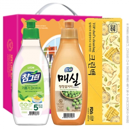 참그린녹차300용기 매실300용기 주방세제 크린백(3종) #3
