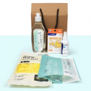 참그린 주방세제290ml+리필300ml + 대일밴드 혼합 21매 + 메딕 소독용에탄올 스프레이 + 고무장갑