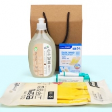 참그린 주방세제 480ml + 대일밴드 프리미엄 기획 24매입 + 닥터스킨 연고 + 면코팅 고무장갑