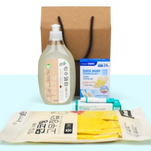 참그린 주방세제 480ml + 대일밴드 프리미엄 기획 24매입 + 닥터스킨 연고 + 면코팅 고무장갑
