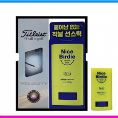 타이틀리스트 벨로시티 3구 닥터지 썬스틱 선물세트 2pc 타이틀리스트 벨로시티 3구 썬스틱 선물세트 골프공 3구 썬크림 선물세트