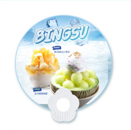 원형 꽂모양 지압자루 부채 #2