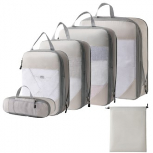 트래블요정 여행용다용도 메쉬 압축 파우치 6set