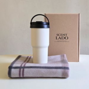 센트라도 패턴 담요+라운드 핸들 텀블러 세트