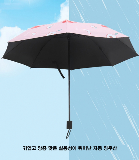 5컬러 과일무늬 3단완전자동우산 경량우산 uv양우산 #3