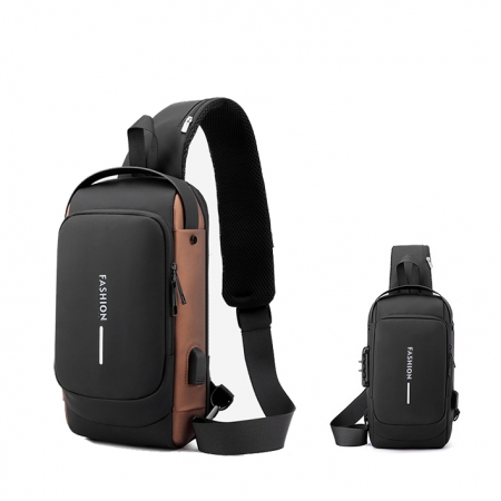 도난방지 잠금장치 USB충전 여행 슬링백 #2